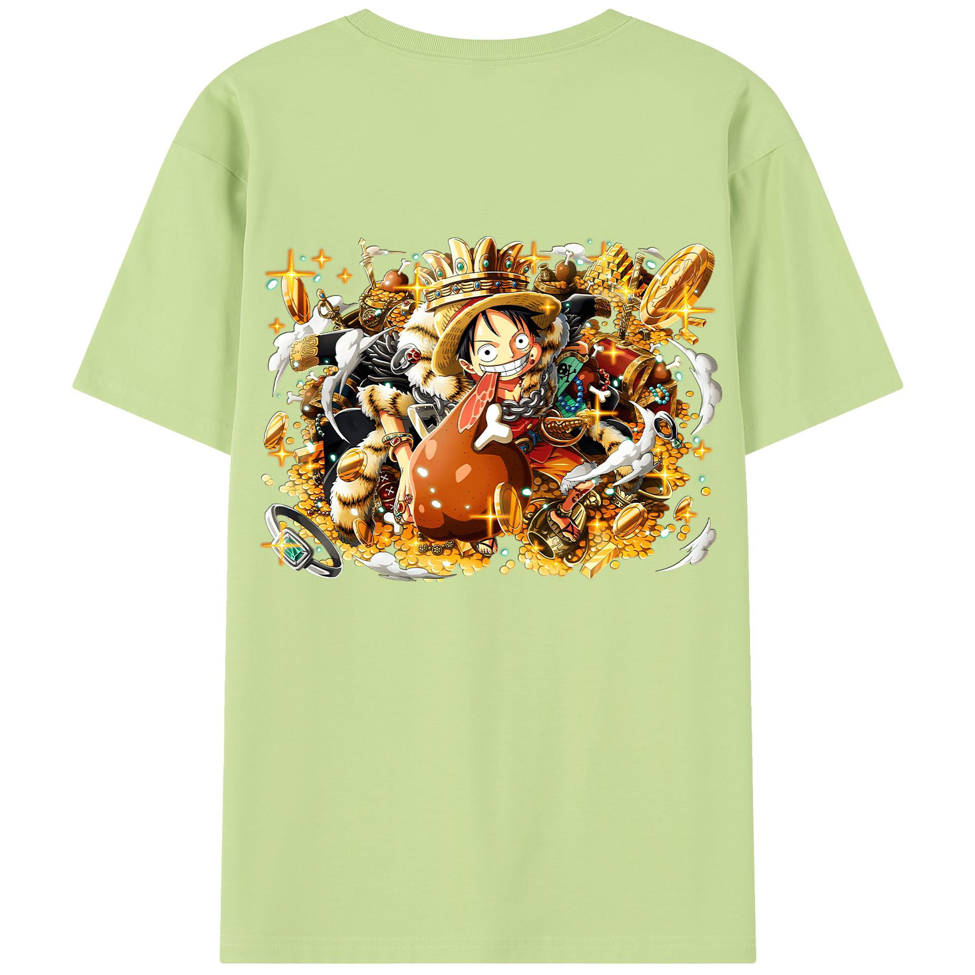 ワンピース モンキー・D・ルフィ ONE PIECE Monkey D. Luffy 綿100％半袖Tシャツ（背面プリント）
